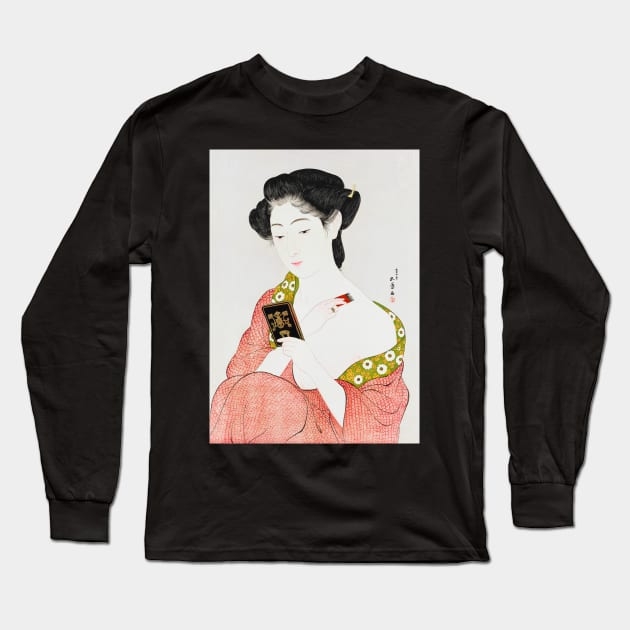 Japanese Woman Vintage Art Long Sleeve T-Shirt by Geoji 